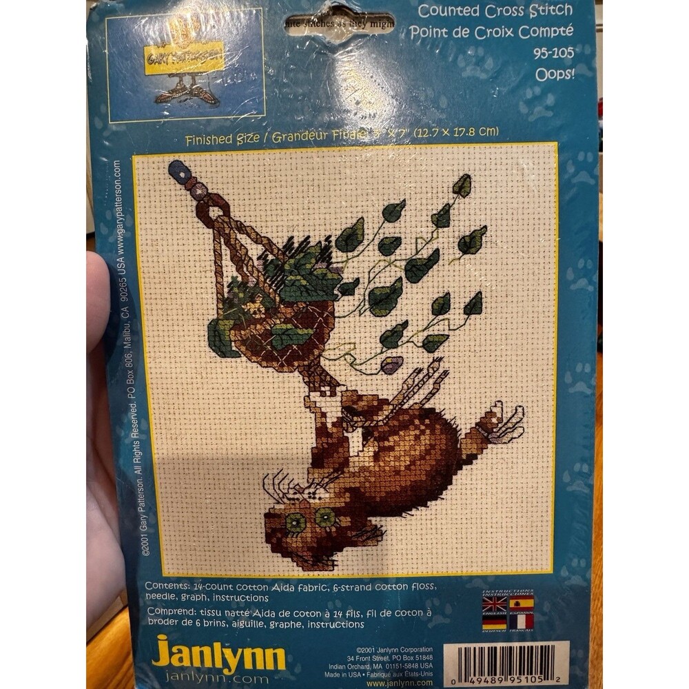 Janlynn Oops! 95-105 Counted Cross Stitch Kit Framed Picture 5" x 7"